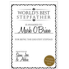 Best Step Dad Certificate