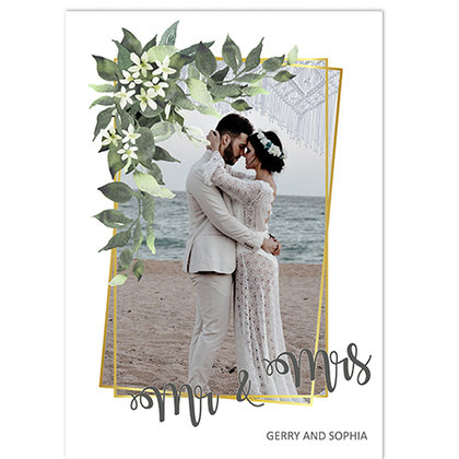 Mr & Mrs Floral Frame
